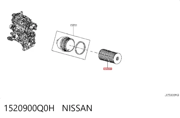 Filtr oleju 1520900Q0H Nissan/Infiniti