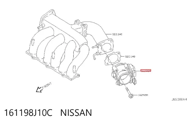 Przepustnica, komplet 161198J10C Nissan/Infiniti