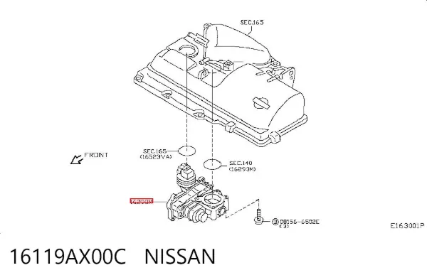 Przepustnica, komplet 16119AX00C Nissan/Infiniti