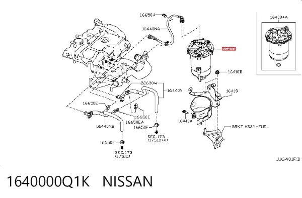Filtr paliwa 1640000Q1K Nissan/Infiniti