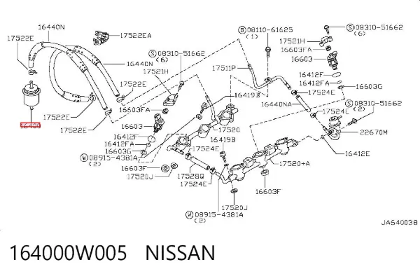 Filtr paliwa 164000W005 Nissan/Infiniti