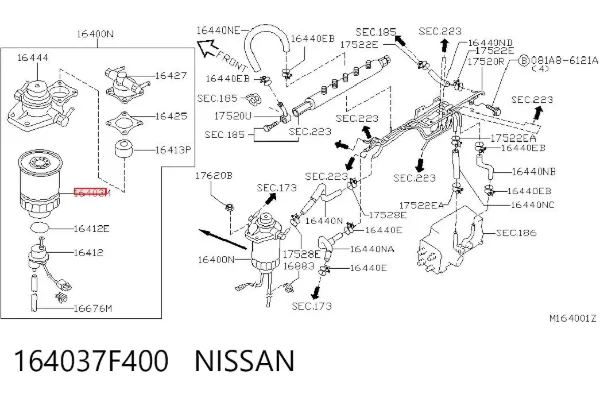 Filtr paliwa 164037F400 Nissan/Infiniti