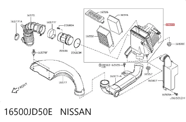 Obudowa filtra powietrza Nissan Qashqai I