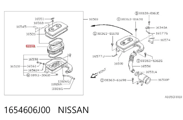 Filtr powietrza 1654606J00 Nissan/Infiniti