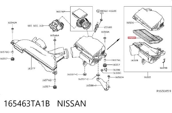 Filtr powietrza 165463TA1B Nissan/Infiniti