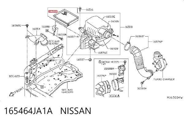 Filtr powietrza 165464JA1A Nissan/Infiniti