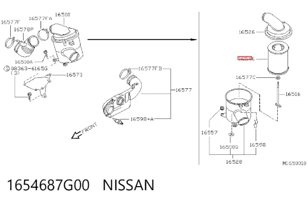 Filtr powietrza 1654687G00 Nissan/Infiniti