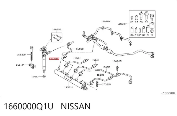 Wtryskiwacz paliwa 1660000Q1U Nissan/Infiniti