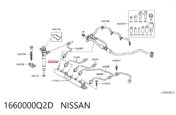 Wtryskiwacz paliwa 1660000Q2D Nissan/Infiniti