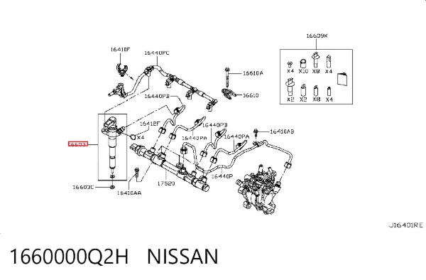Wtryskiwacz paliwa 1660000Q2H Nissan/Infiniti