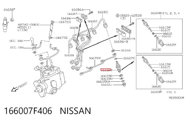 Wtryskiwacz paliwa 166007F406 Nissan/Infiniti