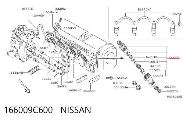 Wtryskiwacz paliwa 166009C600 Nissan/Infiniti
