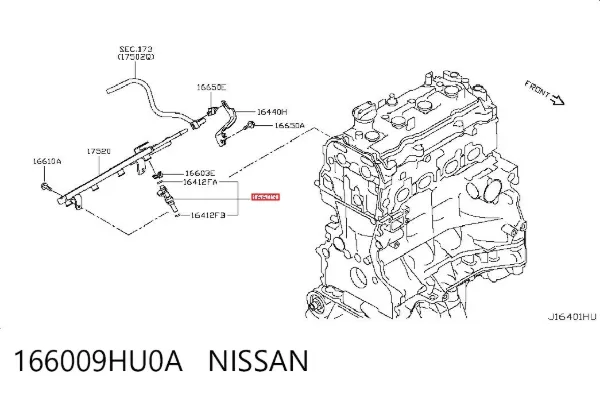 Wtryskiwacz paliwa 166009HU0A Nissan/Infiniti