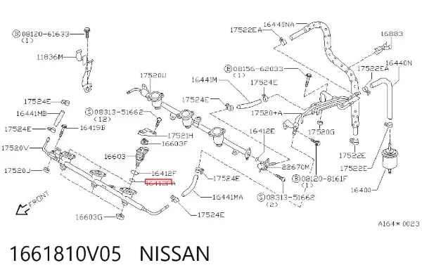 Pierścień uszczelniający wtryskiwacza 1661810V05 Nissan/Infiniti