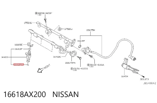 Pierścień uszczelniający wtryskiwacza 16618AX200 Nissan/Infiniti