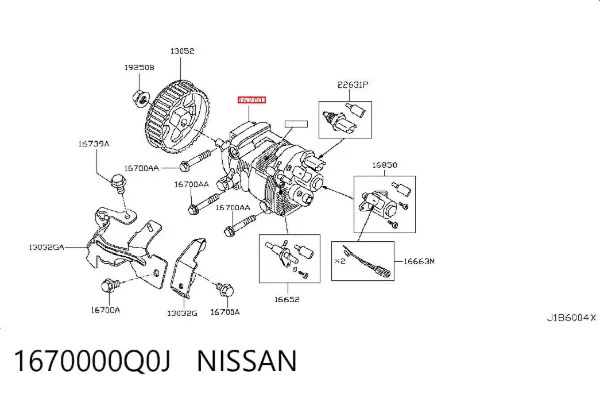 Pompa wtryskowa wysokiego ciśnienia 1670000Q0J Nissan/Infiniti