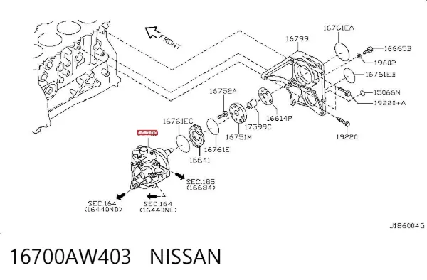 Pompa wtryskowa wysokiego ciśnienia 16700AW403 Nissan/Infiniti