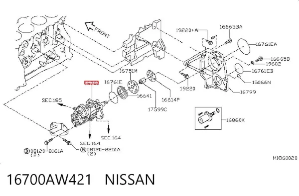 Pompa wtryskowa wysokiego ciśnienia 16700AW421 Nissan/Infiniti