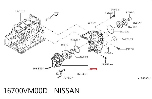 Pompa wtryskowa wysokiego ciśnienia 16700VM00D Nissan/Infiniti