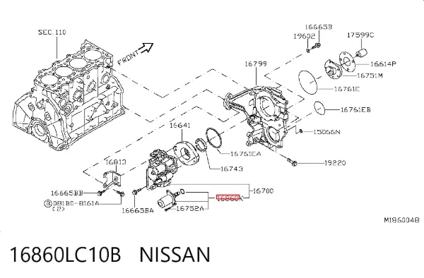 Zawór regulacji ciśnienia (zawór redukcyjny pompy wtryskowej) System Common-Rail 16860LC10B Nissan/Infiniti