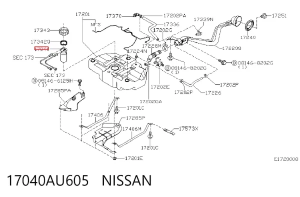 Czujnik poziomu paliwa w zbiorniku Nissan Primera P12