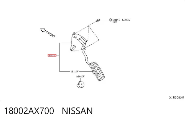 Pedał przyspieszenia (gazu) 18002AX700 Nissan/Infiniti