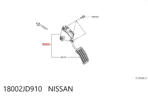 Pedał przyspieszenia (gazu) 18002JD910 Nissan/Infiniti