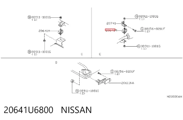 Poduszka mocowania tłumika 20641U6800 Nissan/Infiniti