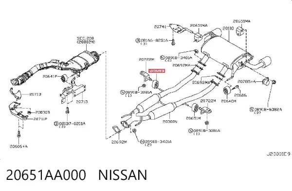 Poduszka mocowania tłumika 20651AA000 Nissan/Infiniti