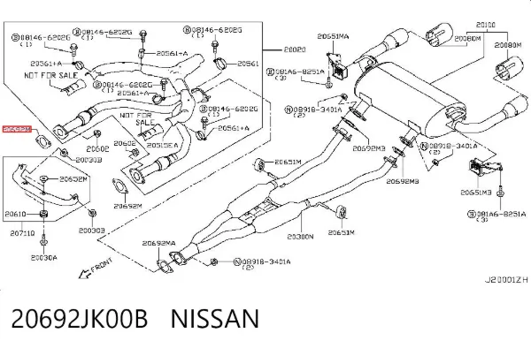 Uszczelka rury odbiornika tłumika 20692JK00B Nissan/Infiniti