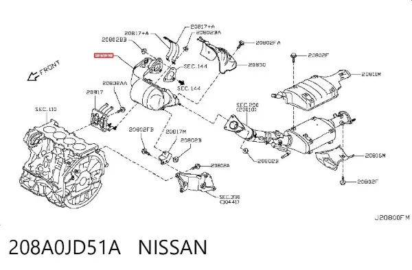 Konwerter-katalizator 208A0JD51A Nissan/Infiniti
