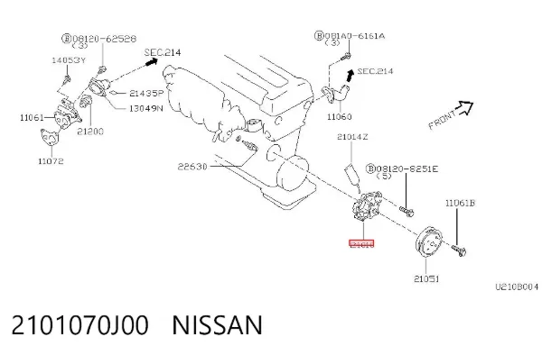 Pompa chłodząca wodna 2101070J00 Nissan/Infiniti