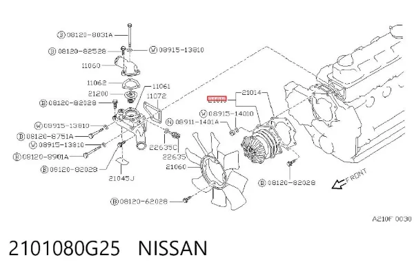 Pompa chłodząca wodna 2101080G25 Nissan/Infiniti
