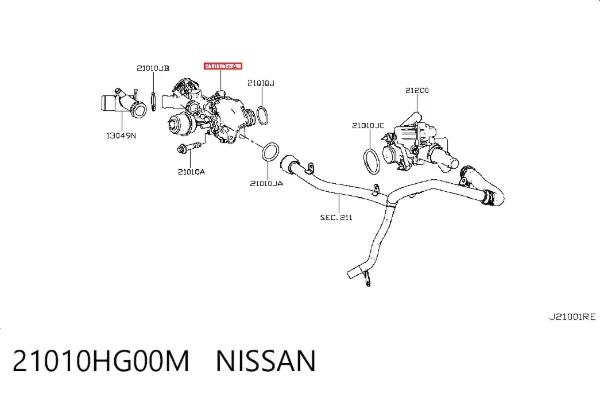 Pompa chłodząca wodna 21010HG00M Nissan/Infiniti