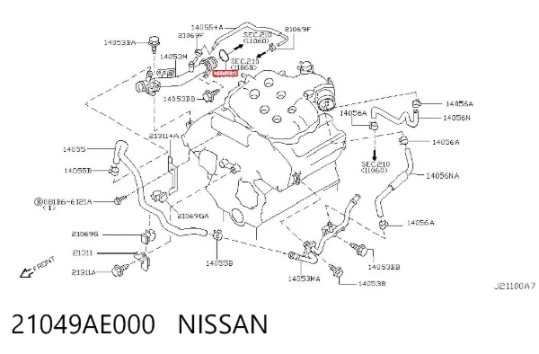 Uszczelka termostatu 21049AE000 Nissan/Infiniti