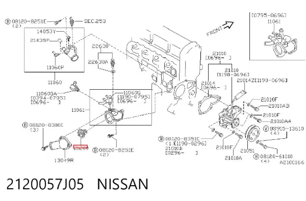 Termostat 2120057J05 Nissan/Infiniti