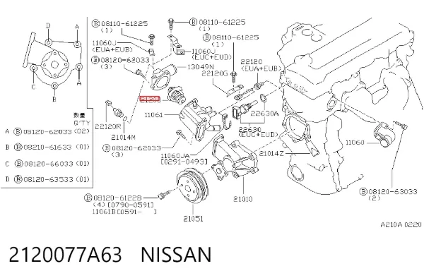 Termostat 2120077A63 Nissan/Infiniti