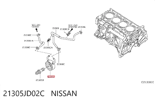 Chłodnica oleju 21305JD02C Nissan/Infiniti