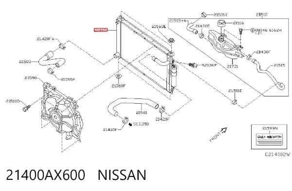 Chłodnica silnika 21400AX600 Nissan/Infiniti