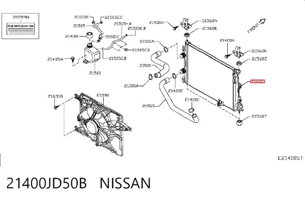 Chłodnica silnika 21400JD50B Nissan/Infiniti