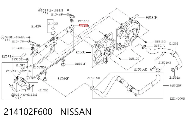 Chłodnica silnika 214102F600 Nissan/Infiniti