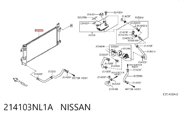 Chłodnica silnika 214103NL1A Nissan/Infiniti