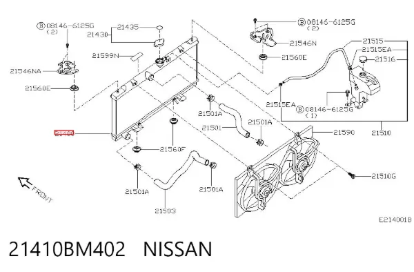 Chłodnica silnika 21410BM402 Nissan/Infiniti