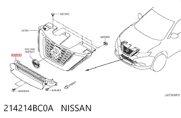 Żaluzja chłodnicy 214214BC0A Nissan/Infiniti