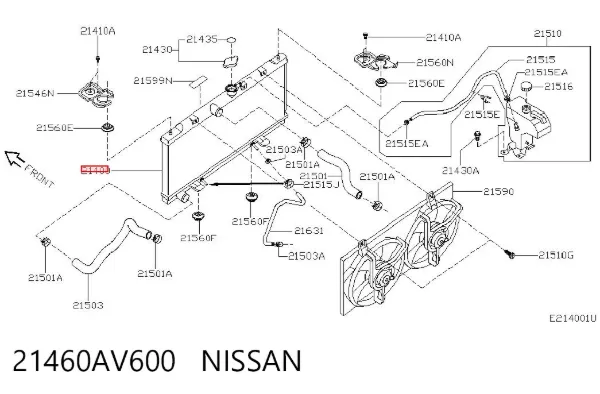 Chłodnica silnika 21460AV600 Nissan/Infiniti