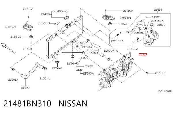 Wentylator elektryczny układu chłodzenia kompletny (silnik+wirnik) Nissan Almera II