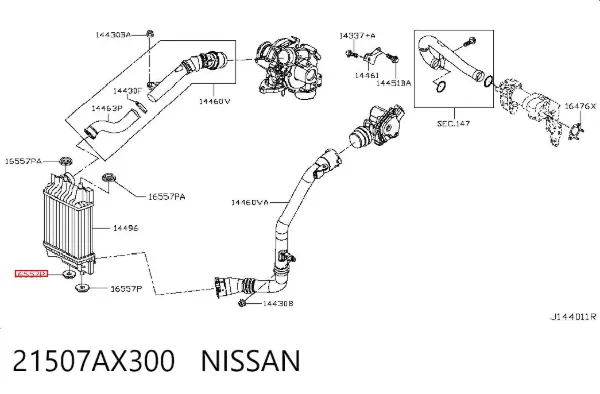 Wspornik chłodnicy dolny 21507AX300 Nissan/Infiniti