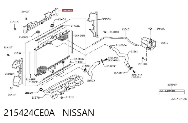 Wspornik chłodnicy górny 215424CE0A Nissan/Infiniti