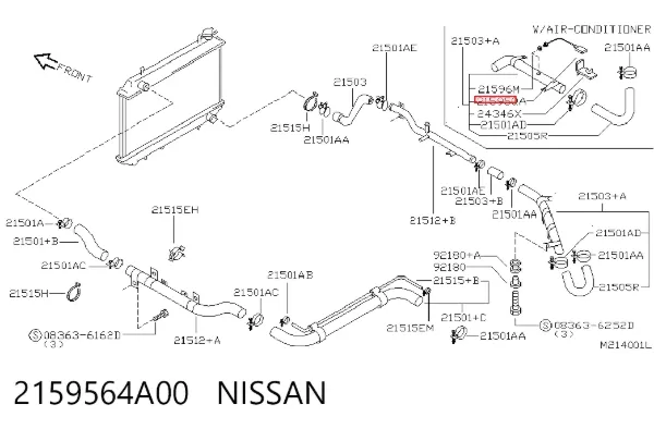 Czujnik temperatury płynu chłodzącego (włączenia wentylatora chłodnicy) Nissan Sunny III