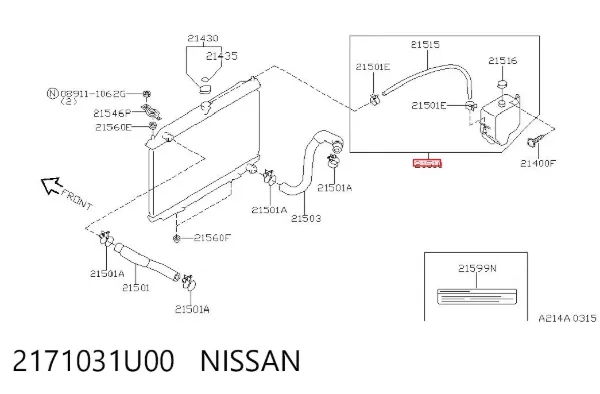 Zbiorniczek wyrównawczy układu chłodzenia Nissan Maxima A32